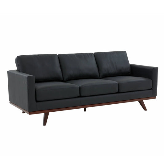 Chester 3-Seater Leather Full Size Sofa in Birch Wood Base - Elax Furniture