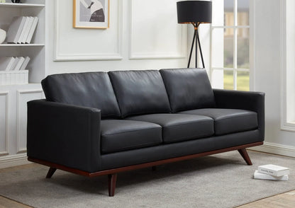 Chester 3-Seater Leather Full Size Sofa in Birch Wood Base - Elax Furniture