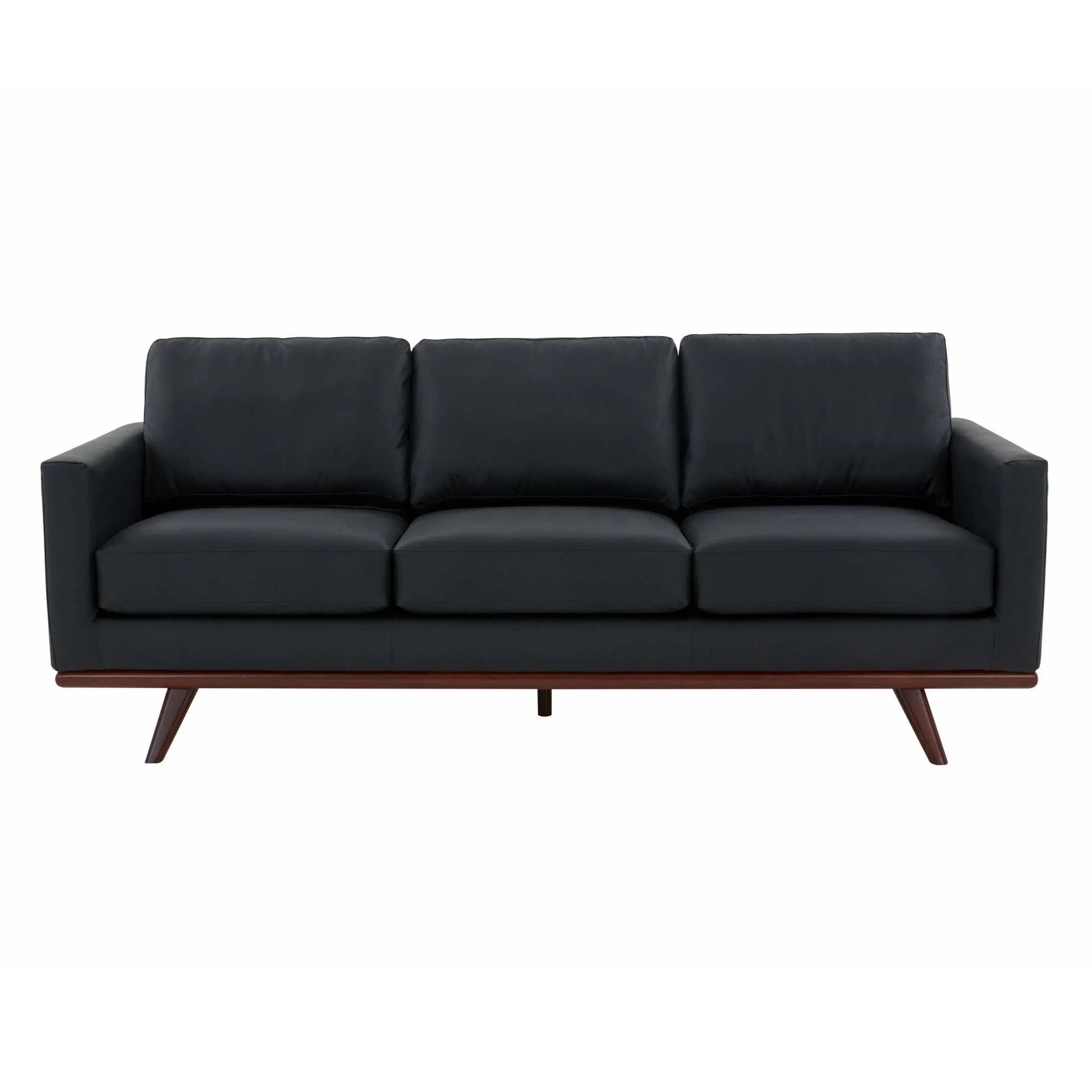 Chester 3-Seater Leather Full Size Sofa in Birch Wood Base - Elax Furniture