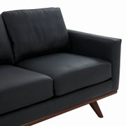 Chester 3-Seater Leather Full Size Sofa in Birch Wood Base - Elax Furniture
