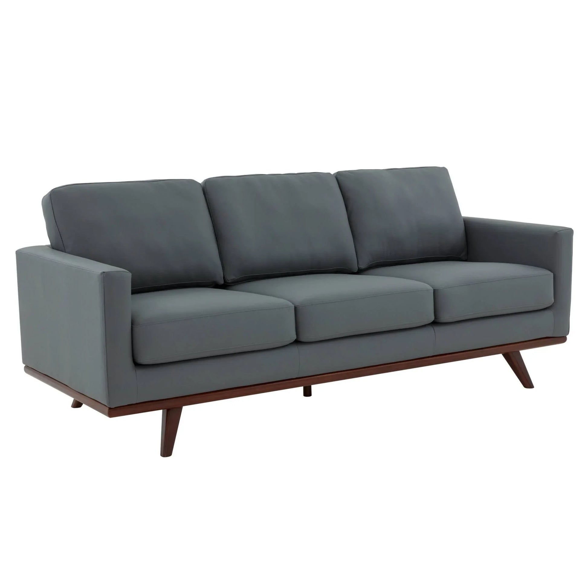 Chester 3-Seater Leather Full Size Sofa in Birch Wood Base - Elax Furniture