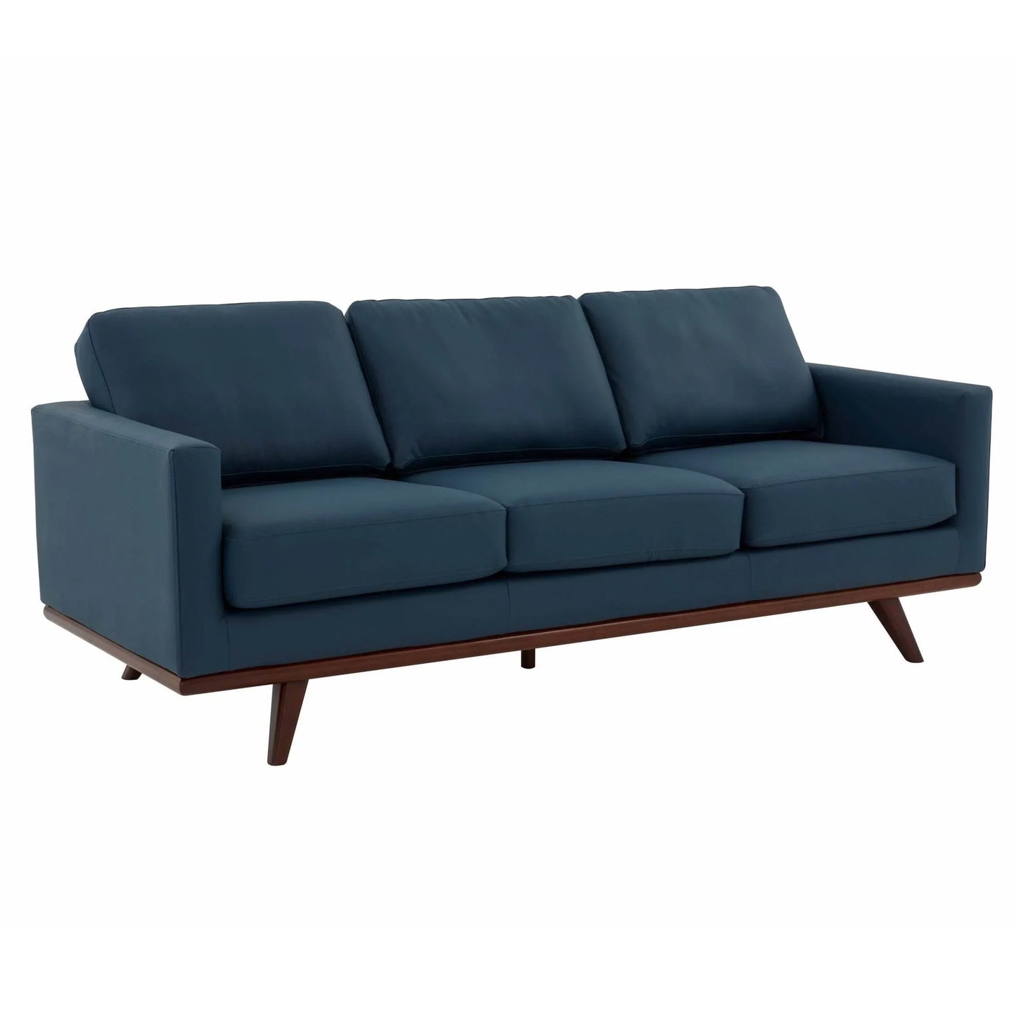 Chester 3-Seater Leather Full Size Sofa in Birch Wood Base - Elax Furniture