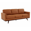 Chester 3-Seater Leather Full Size Sofa in Birch Wood Base