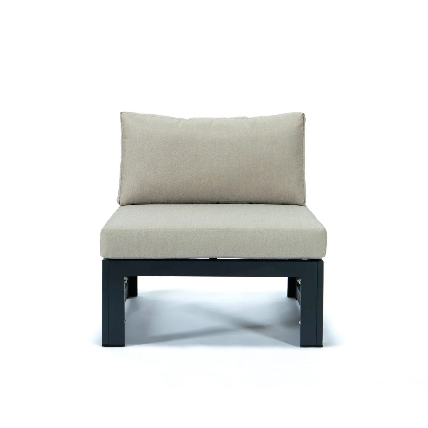 Chelsea 4-Piece Middle Patio Chairs Black Aluminum With Cushions - Elax Furniture