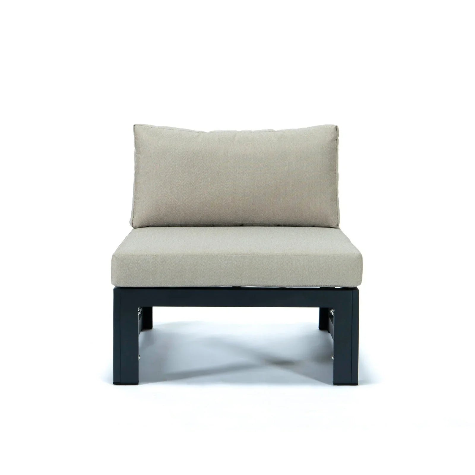 Chelsea 4-Piece Middle Patio Chairs Black Aluminum With Cushions - Elax Furniture