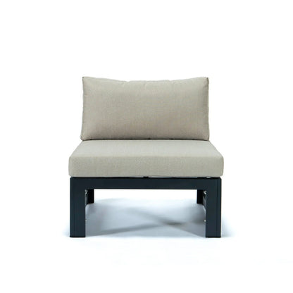 Chelsea 4-Piece Middle Patio Chairs Black Aluminum With Cushions - Elax Furniture