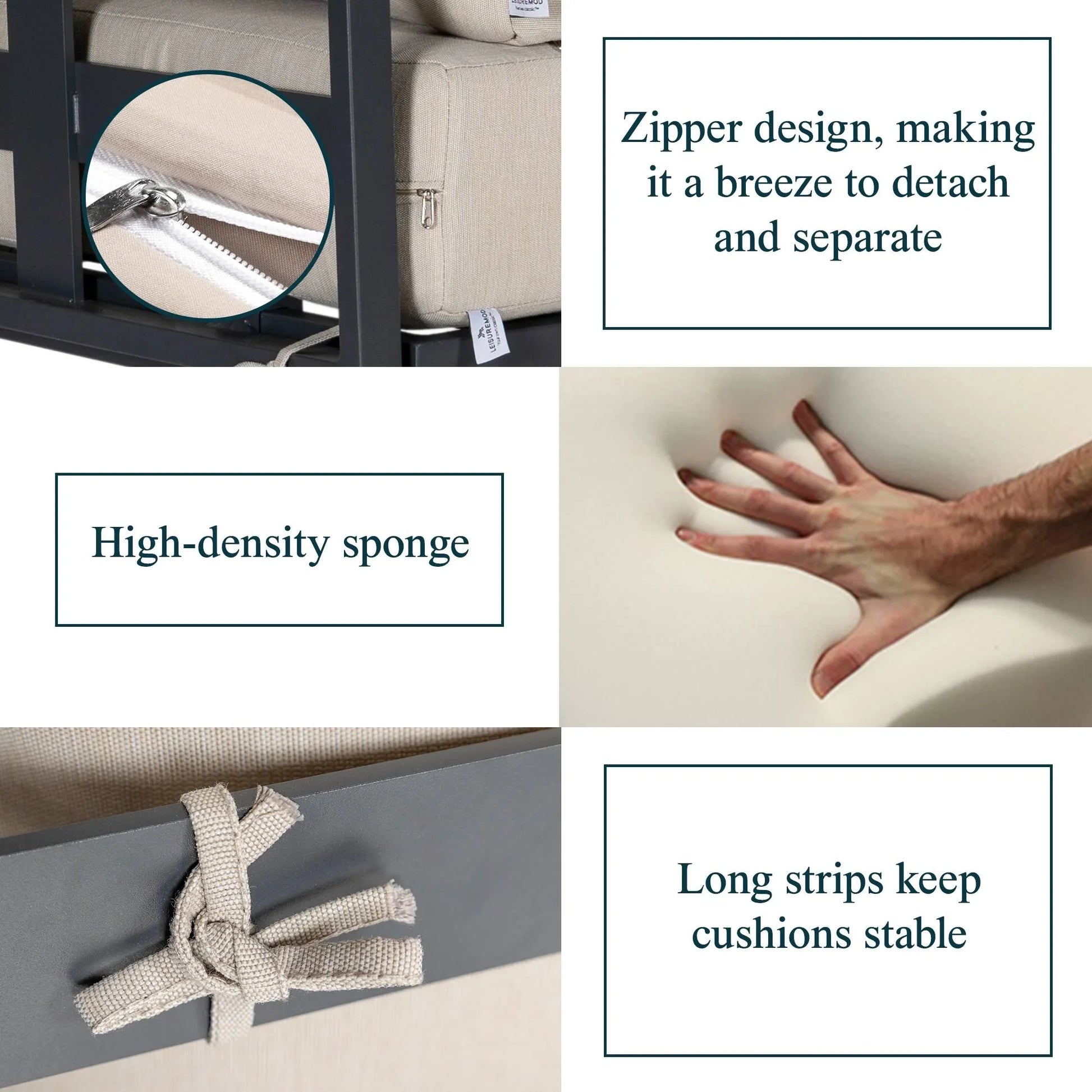 Chelsea 7-Piece Patio Sectional Set in Black Aluminum with Fire Pit Table - Elax Furniture