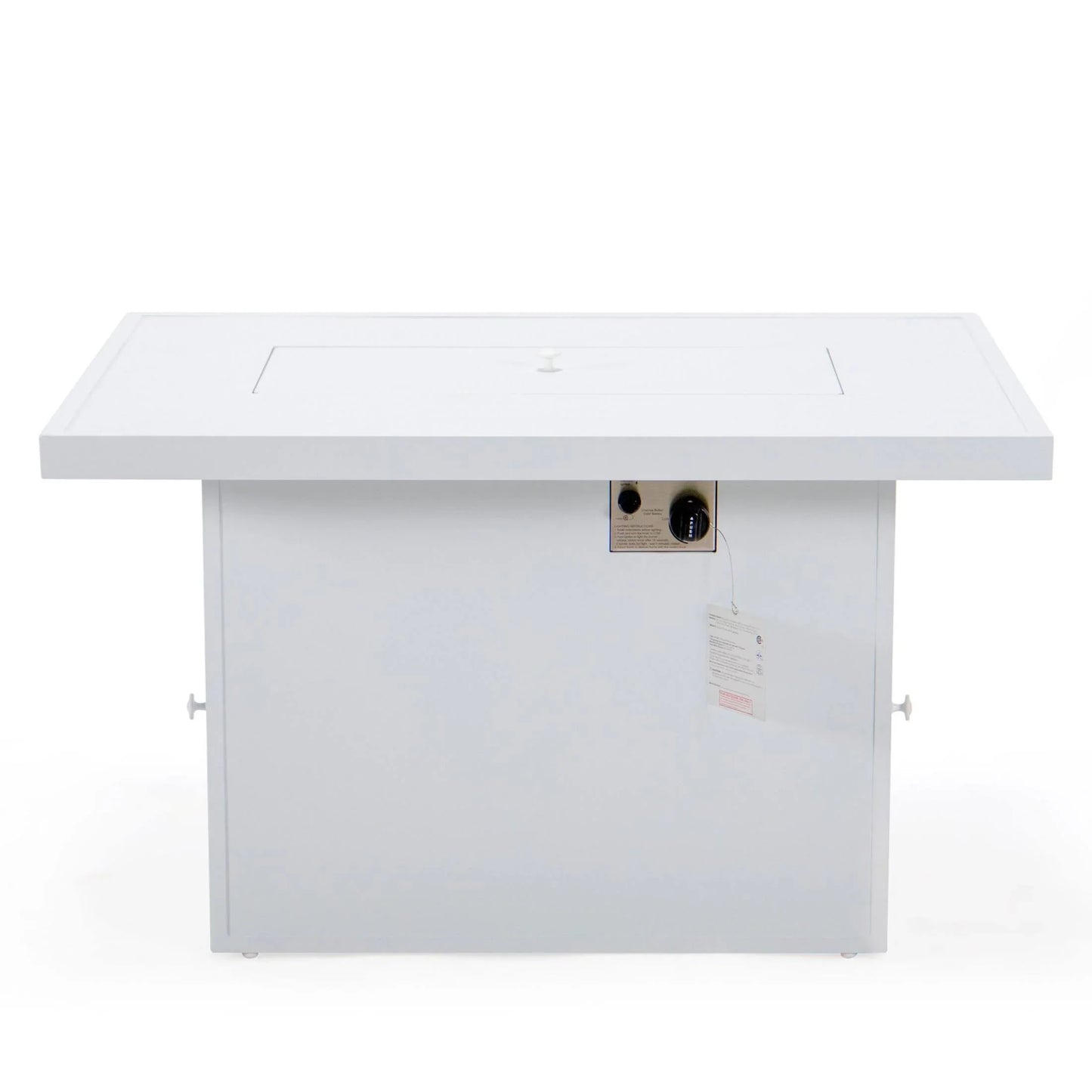 Chelsea 7-Piece Patio Sectional And Fire Pit Table In White Aluminum With Cushions - Elax Furniture