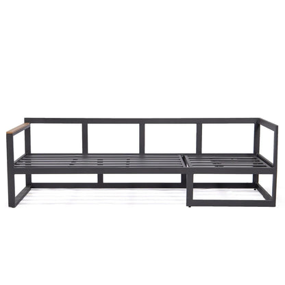 Chelsea Black Sectional With Adjustable Headrest & Coffee Table With Two Tone Cushions - Elax Furniture