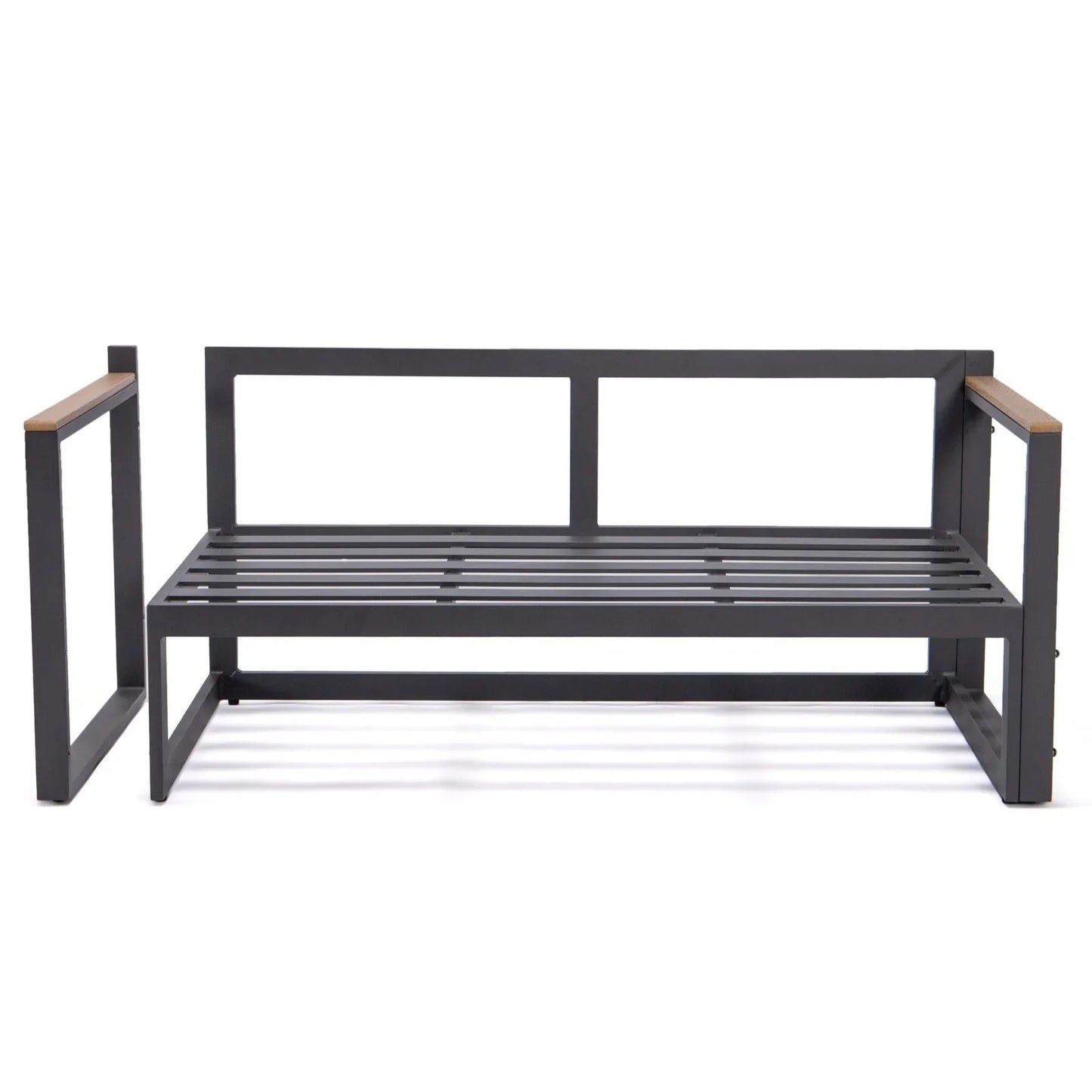 Chelsea Black Sectional With Adjustable Headrest & Coffee Table With Two Tone Cushions - Elax Furniture