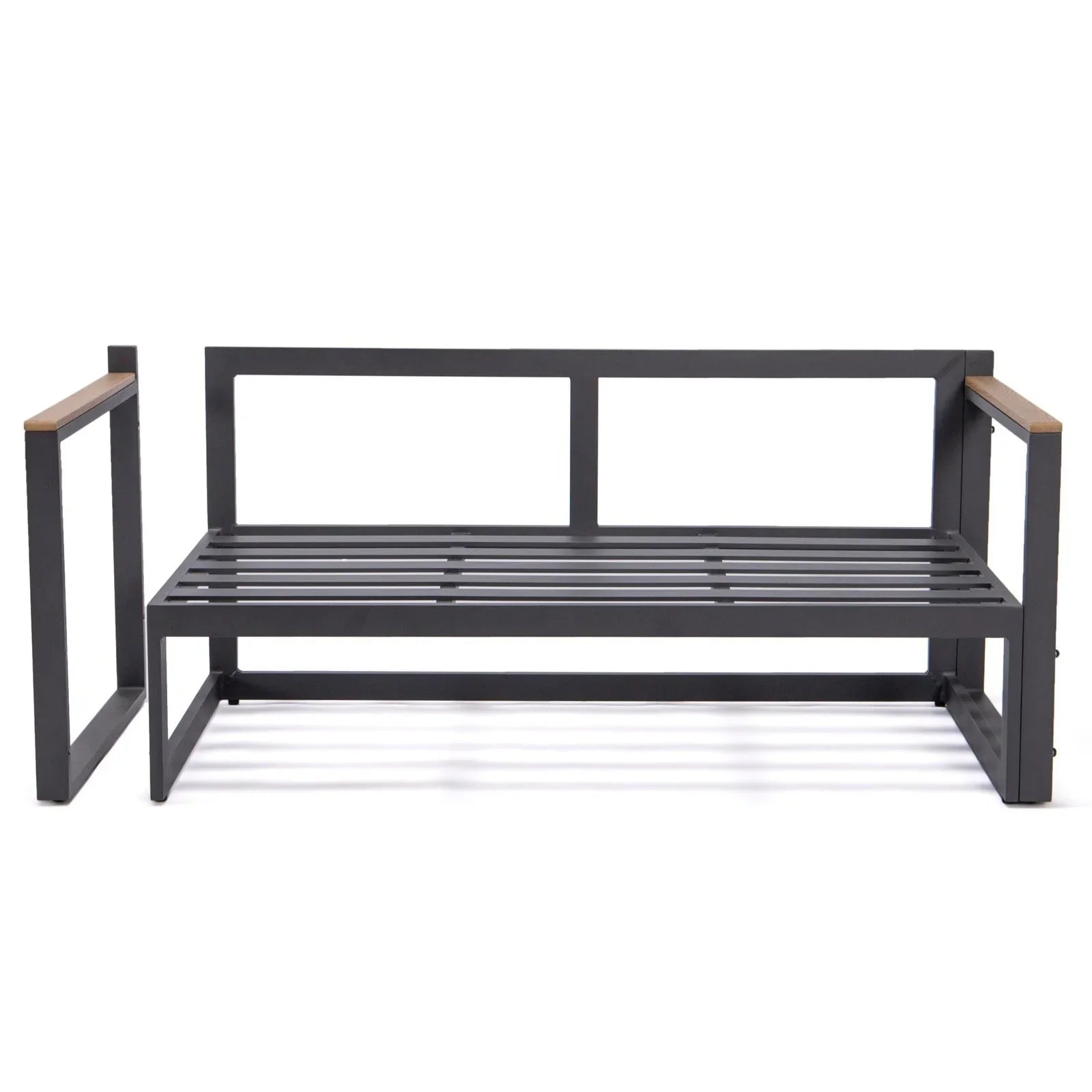 Chelsea Black Sectional With Adjustable Headrest & Coffee Table With Two Tone Cushions - Elax Furniture