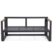 Chelsea Black Sectional With Adjustable Headrest & Coffee Table With Cushions - Elax Furniture