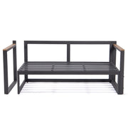 Chelsea Black Sectional With Adjustable Headrest & Coffee Table With Cushions - Elax Furniture