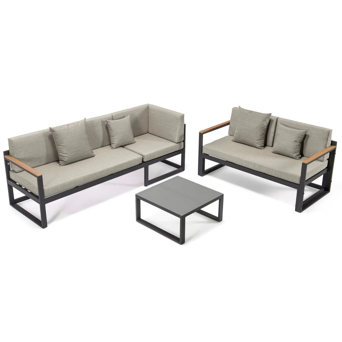 Chelsea Black Sectional With Adjustable Headrest & Coffee Table With Cushions - Elax Furniture