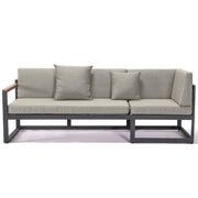 Chelsea Black Sectional With Adjustable Headrest & Coffee Table With Cushions - Elax Furniture