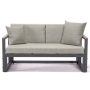 Chelsea Black Sectional With Adjustable Headrest & Coffee Table With Cushions - Elax Furniture