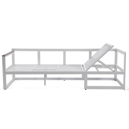 Chelsea White Sectional With Adjustable Headrest & Coffee Table With Two Tone Cushions - Elax Furniture