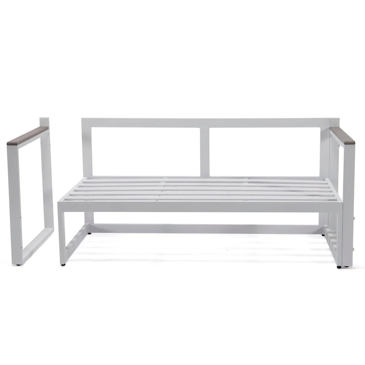 Chelsea White Sectional With Adjustable Headrest & Coffee Table With Two Tone Cushions - Elax Furniture