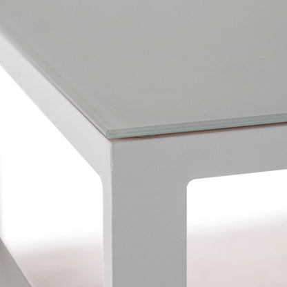 Chelsea White Sectional With Adjustable Headrest & Coffee Table With Two Tone Cushions - Elax Furniture