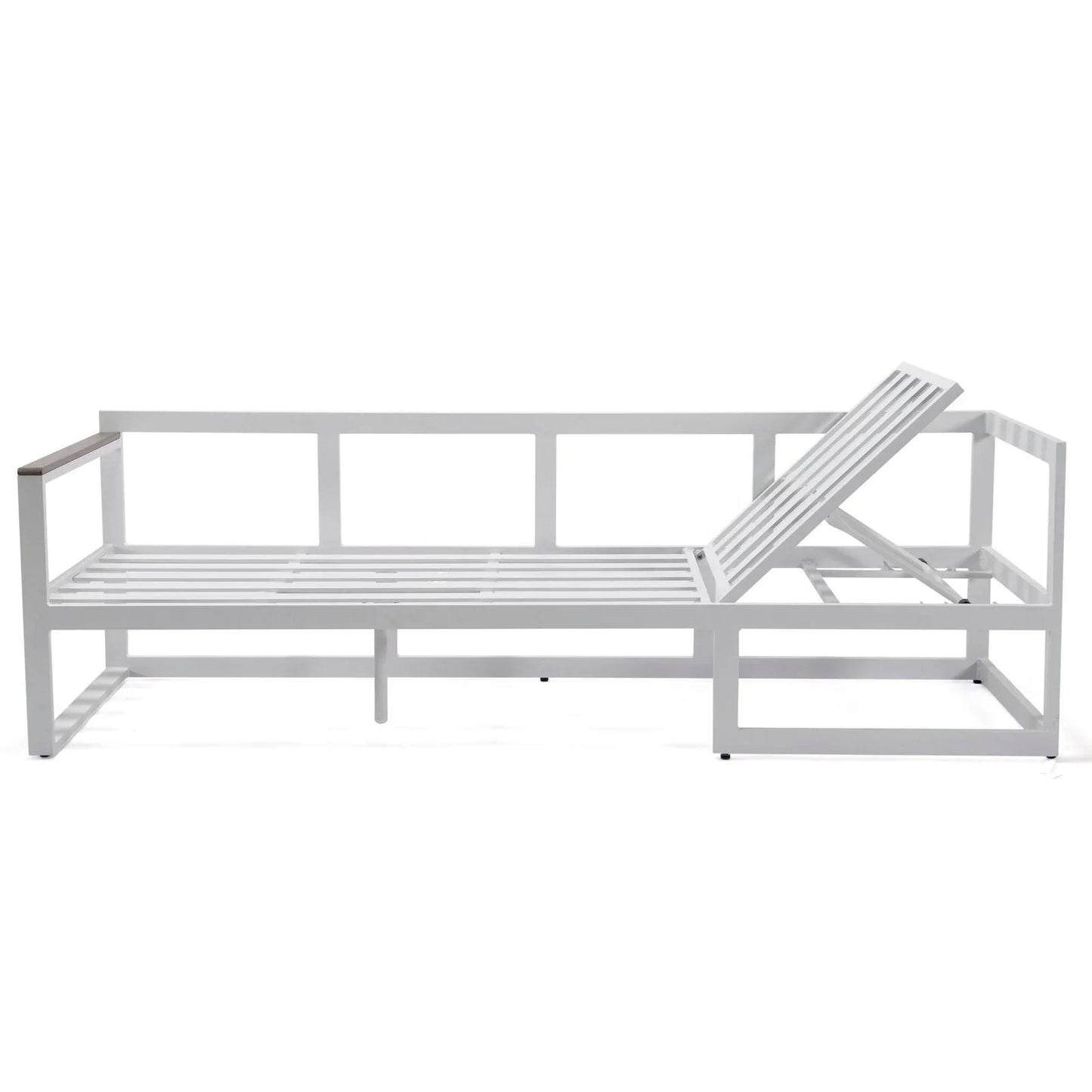 Chelsea White Sectional With Adjustable Headrest & Coffee Table With Cushions - Elax Furniture