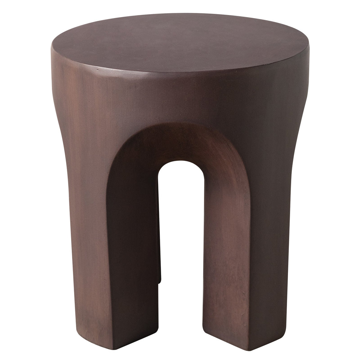 Crus Fiberstone Outdoor Side Table With Arched Base Design