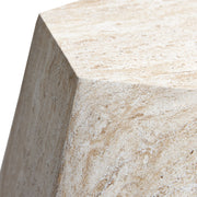 Capri Fiberstone Side/End Table Hexagonal Sculpture Design