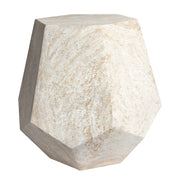 Capri Fiberstone Side/End Table Hexagonal Sculpture Design