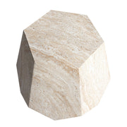 Capri Fiberstone Side/End Table Hexagonal Sculpture Design