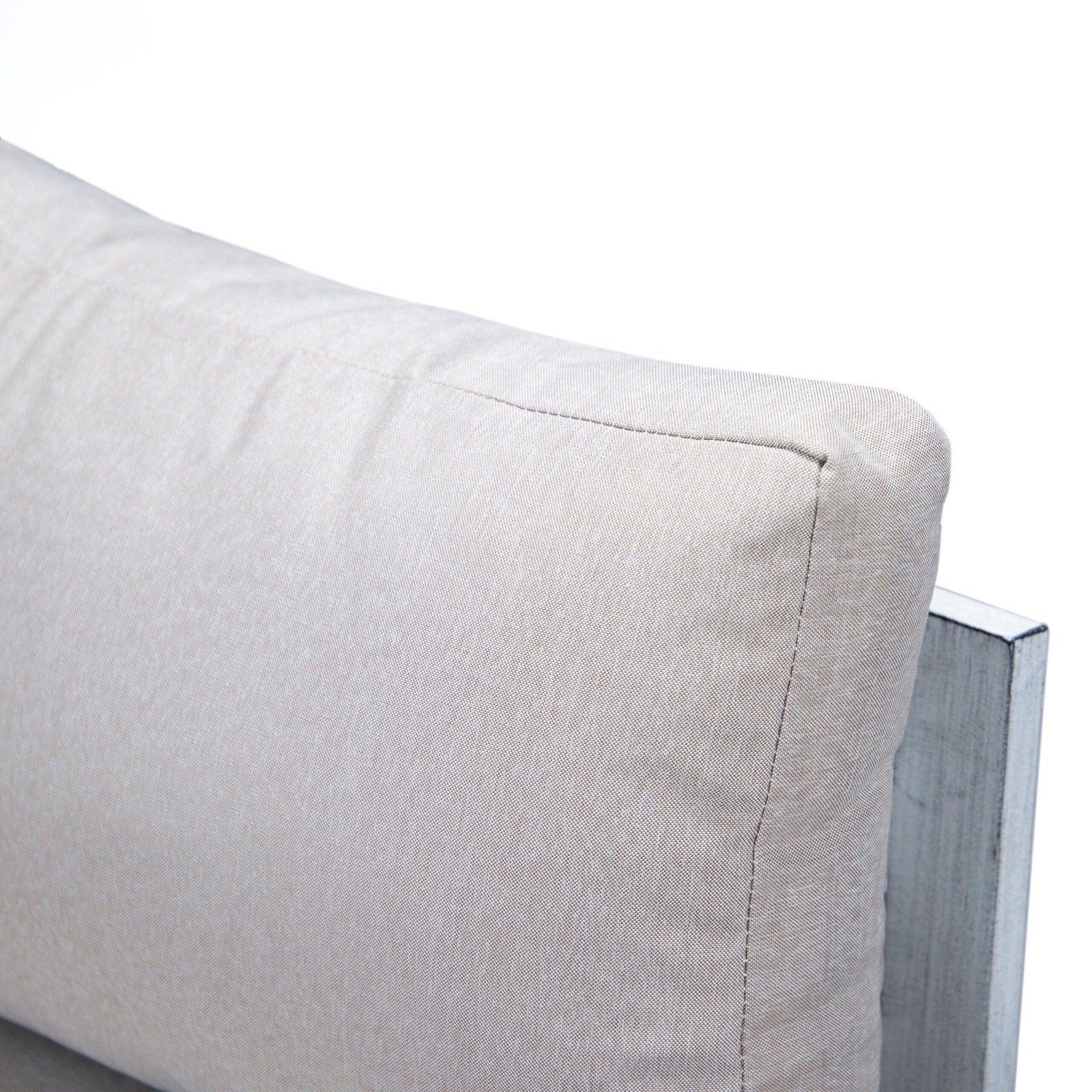 Chelsea 7-Piece Patio Sectional And Coffee Table Set In Weathered Grey Aluminum With Cushions - Elax Furniture