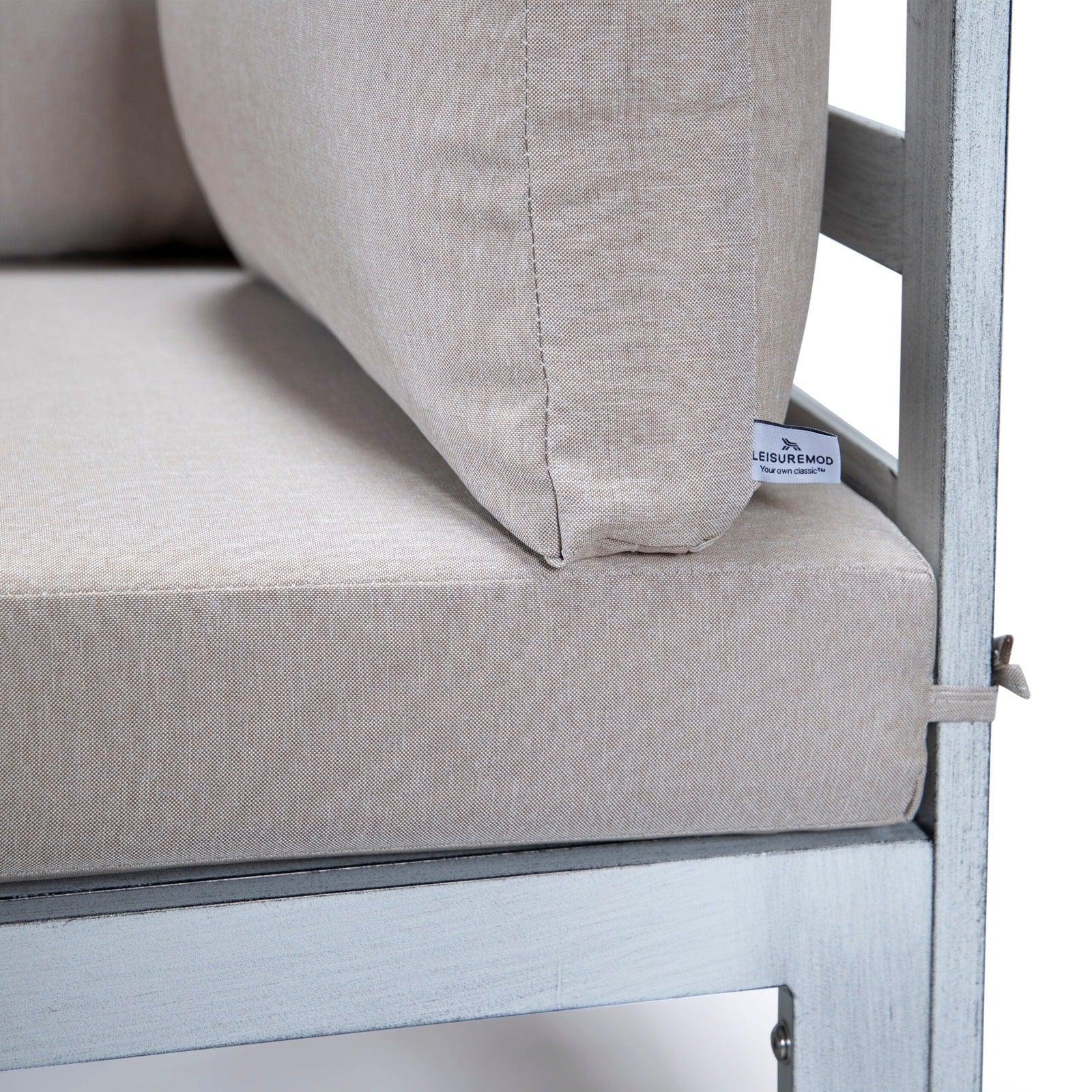 Chelsea 7-Piece Patio Sectional And Coffee Table Set In Weathered Grey Aluminum With Cushions - Elax Furniture