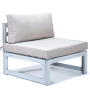 Chelsea 7-Piece Patio Sectional And Coffee Table Set In Weathered Grey Aluminum With Cushions - Elax Furniture