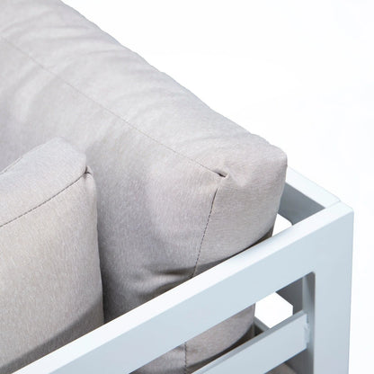 Chelsea 6-Piece Patio Sectional In White Aluminum With Cushions - Elax Furniture