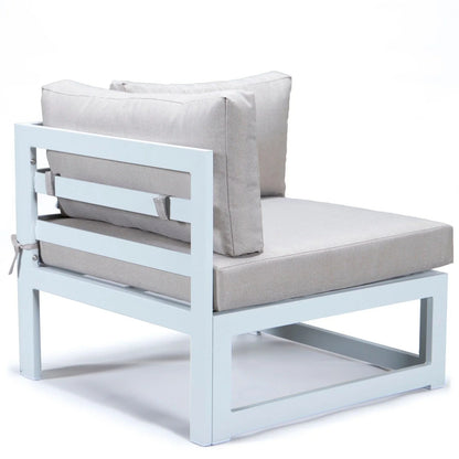 Chelsea 6-Piece Patio Sectional In White Aluminum With Cushions - Elax Furniture