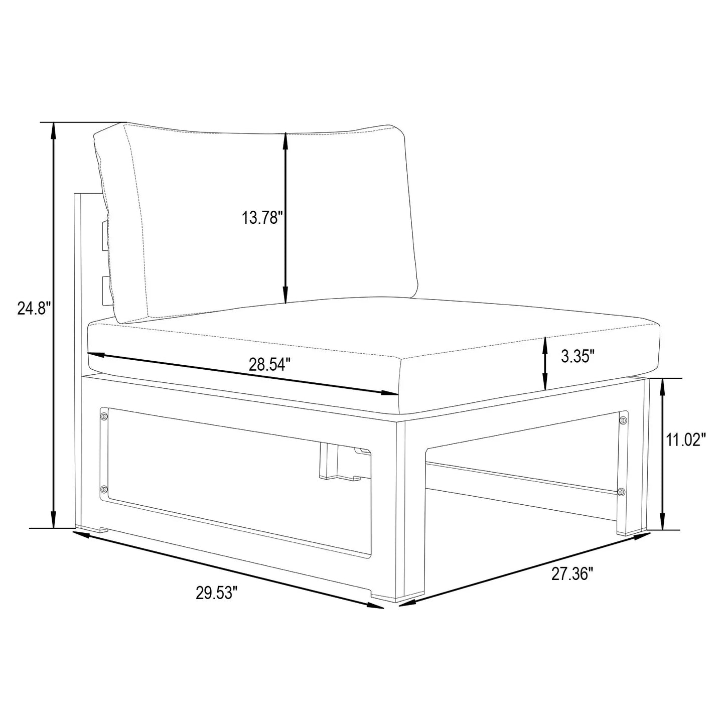 Chelsea 6-Piece Patio Sectional In Weathered Grey Aluminum With Cushions - Elax Furniture