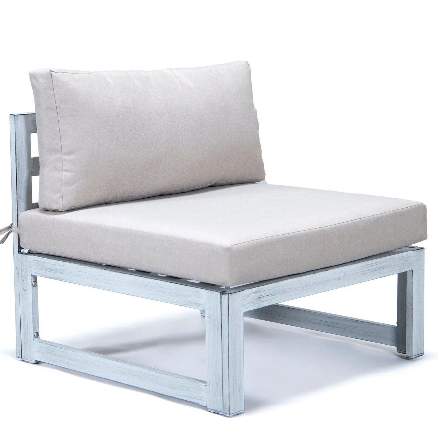 Chelsea 6-Piece Patio Sectional In Weathered Grey Aluminum With Cushions - Elax Furniture