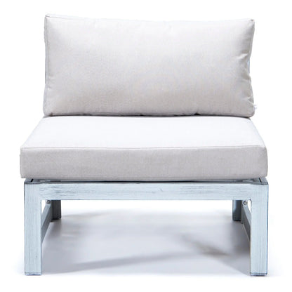 Chelsea 6-Piece Patio Sectional In Weathered Grey Aluminum With Cushions - Elax Furniture