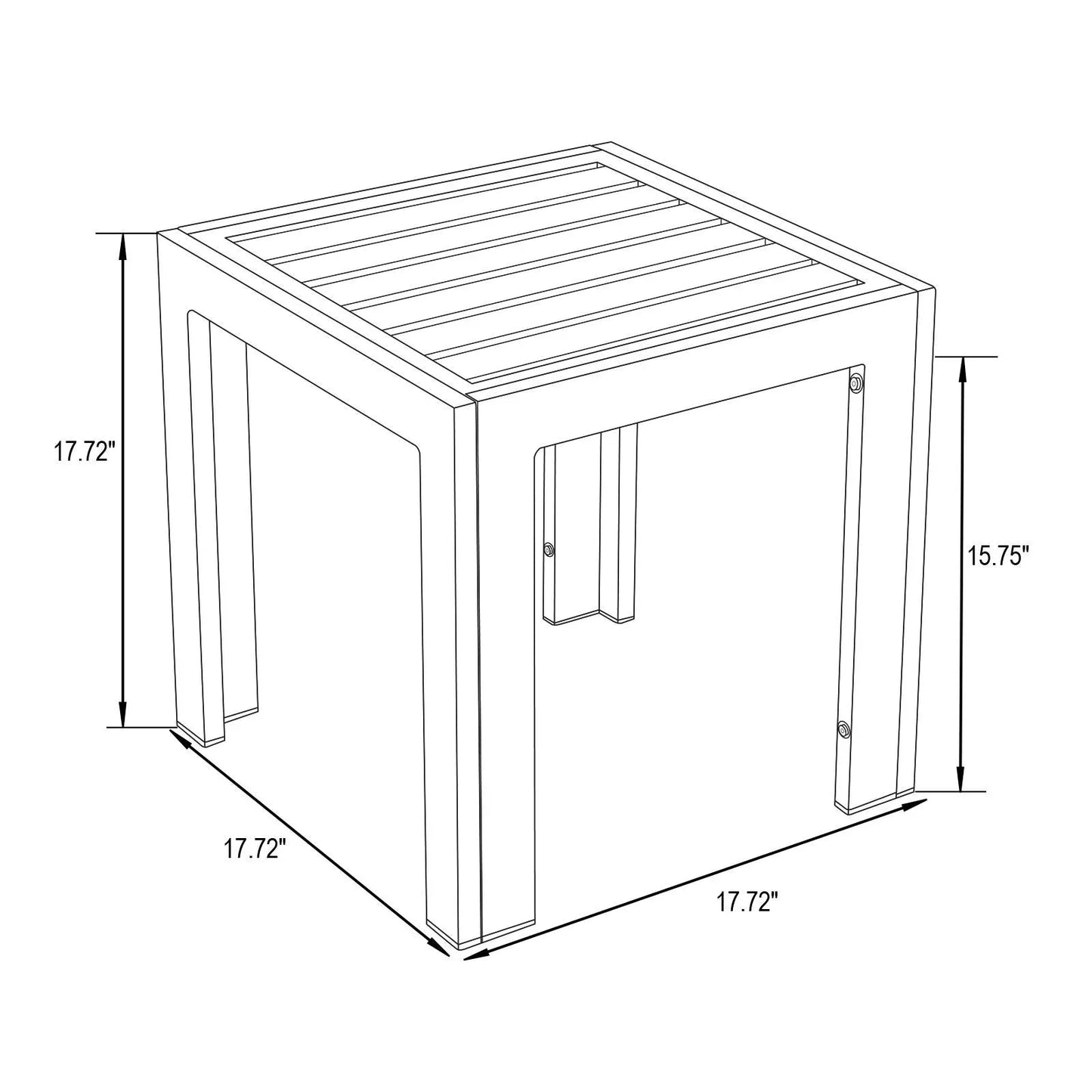 Chelsea Modern Aluminum Patio Side Table - Elax Furniture