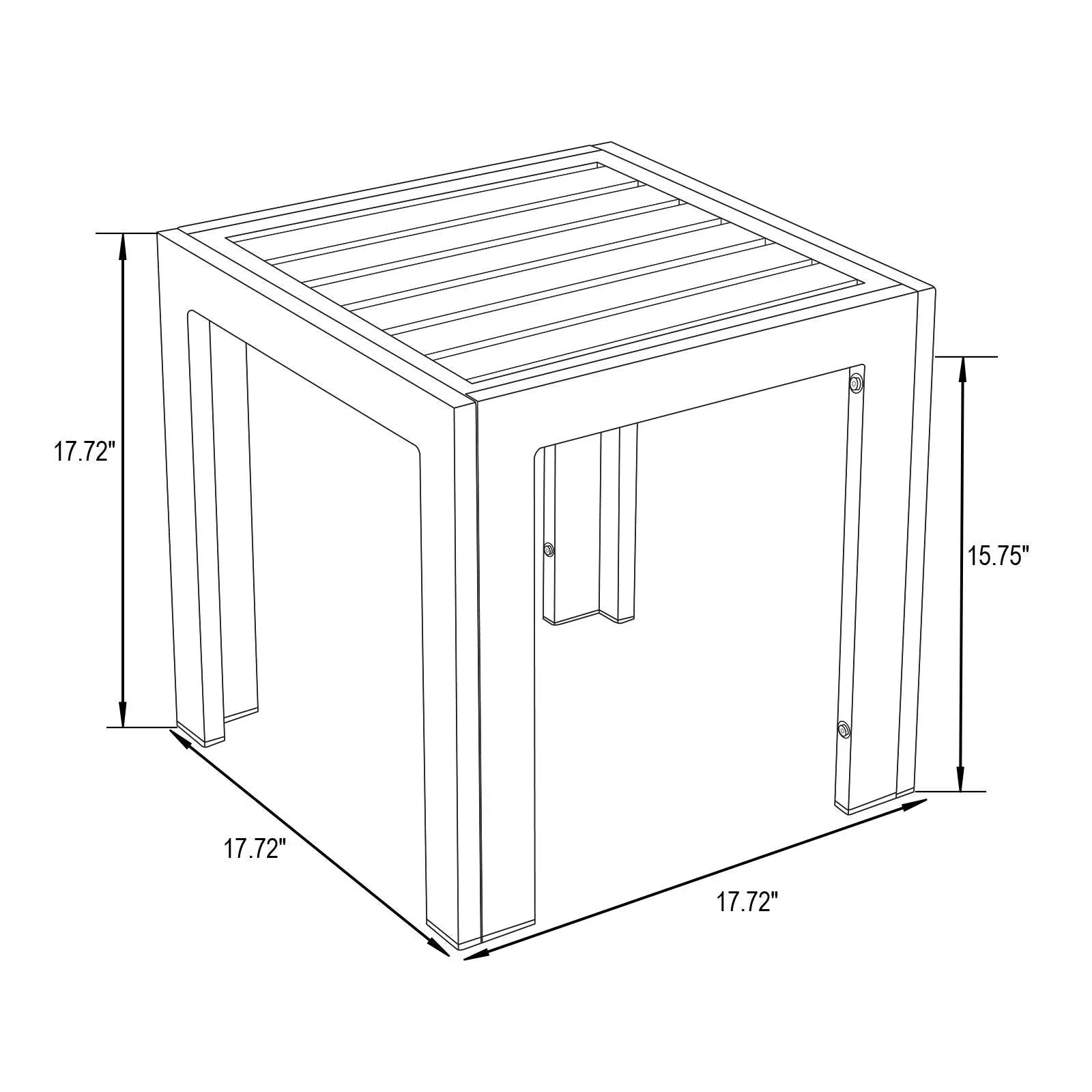 Chelsea Modern Aluminum Patio Side Table - Elax Furniture
