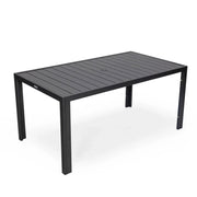 Chelsea 7-Piece Modern Outdoor Dining Set in Black Aluminum with Removable Cushions - Elax Furniture