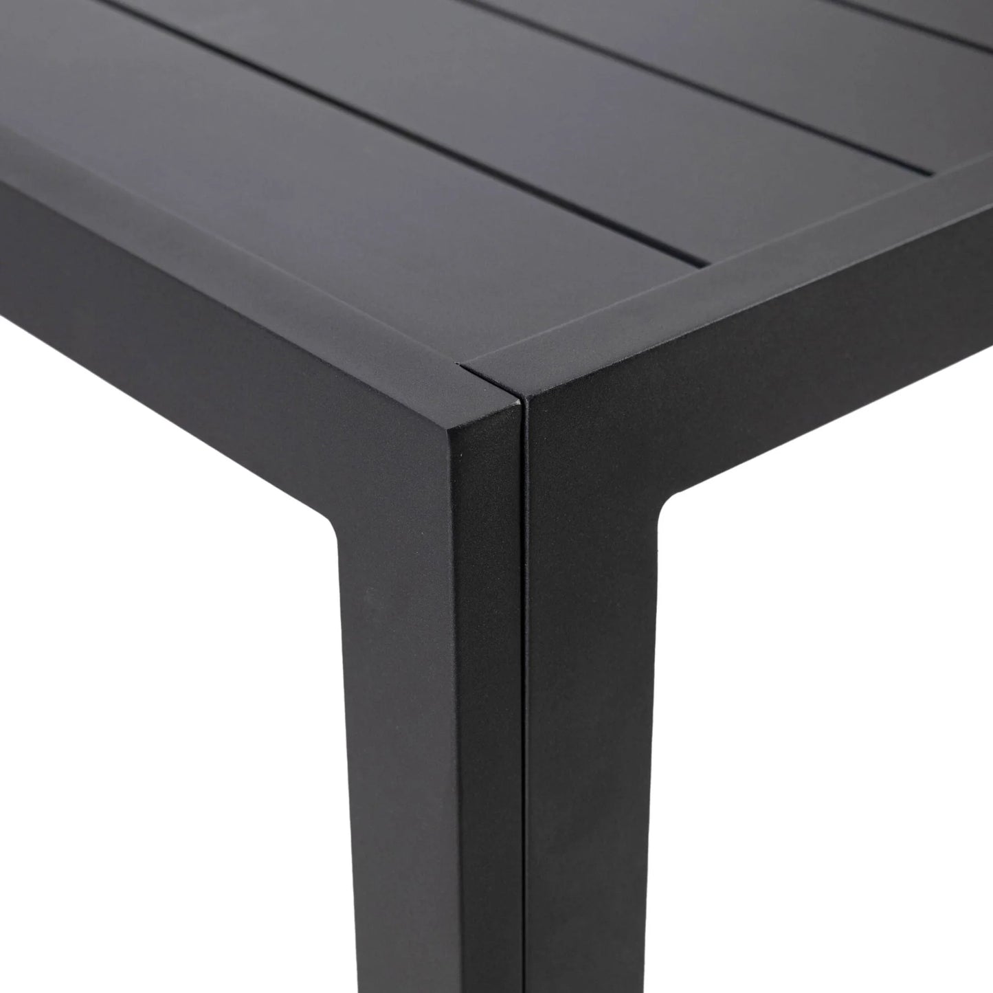 Chelsea Mid-Century Modern 63" & 87" Rectangular Outdoor Dining Table, Black Aluminum - Elax Furniture