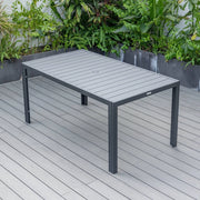 Chelsea 7-Piece Modern Outdoor Dining Set in Black Aluminum with Removable Cushions - Elax Furniture