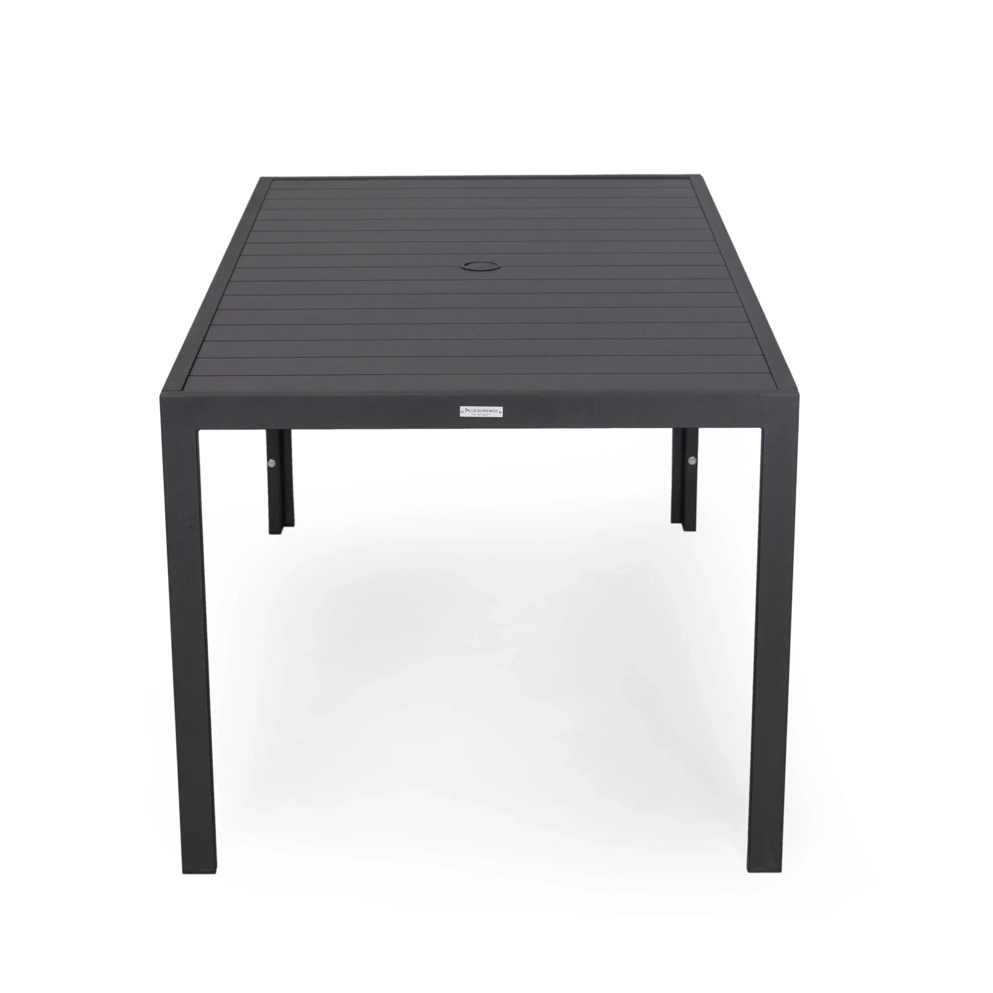 Chelsea Mid-Century Modern 63" & 87" Rectangular Outdoor Dining Table, Black Aluminum - Elax Furniture