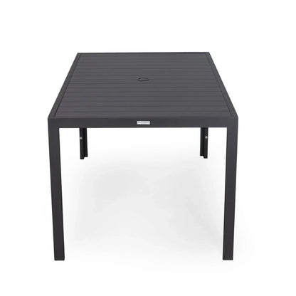 Chelsea Mid-Century Modern 63" & 87" Rectangular Outdoor Dining Table, Black Aluminum - Elax Furniture
