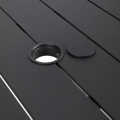 Chelsea Mid-Century Modern 63" & 87" Rectangular Outdoor Dining Table, Black Aluminum - Elax Furniture