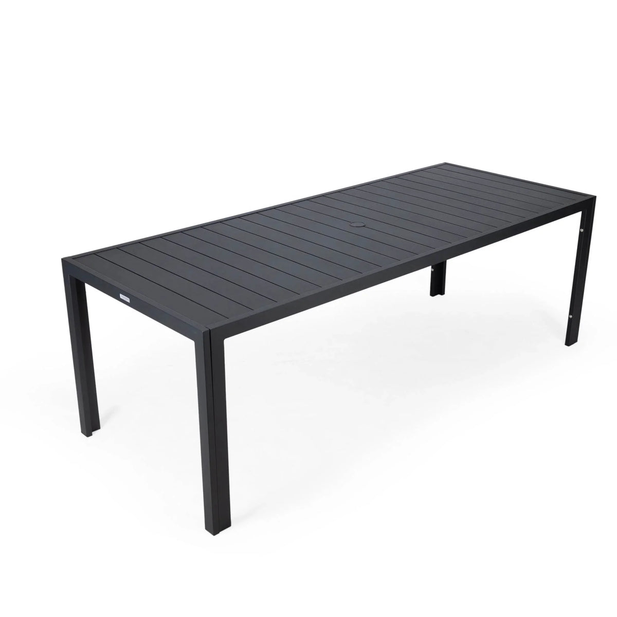 Chelsea 9-Piece Modern Outdoor Dining Set in Black Aluminum with Removable Cushions - Elax Furniture
