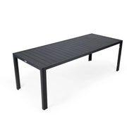 Chelsea 9-Piece Modern Outdoor Dining Set in Black Aluminum with Removable Cushions - Elax Furniture
