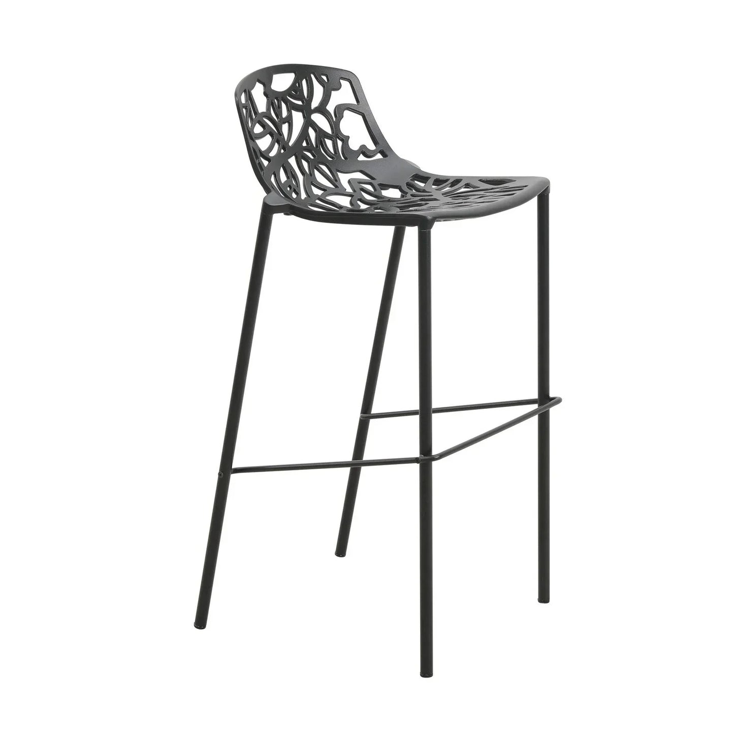 Devon Aluminum Indoor Outdoor Bar Stool with Powder Coated Frame and Footrest - Elax Furniture
