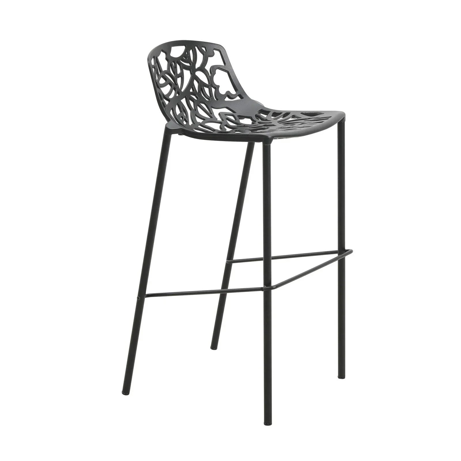 Devon Aluminum Indoor Outdoor Bar Stool with Powder Coated Frame and Footrest - Elax Furniture