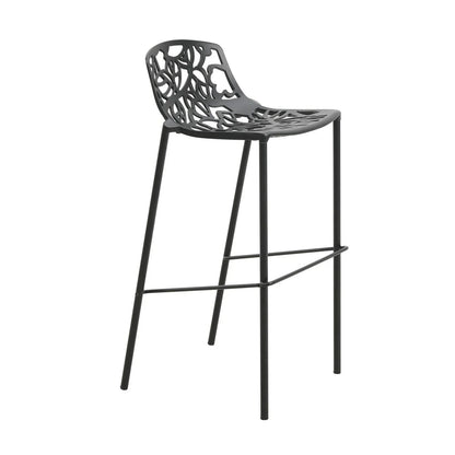 Devon Aluminum Indoor Outdoor Bar Stool with Powder Coated Frame and Footrest - Elax Furniture