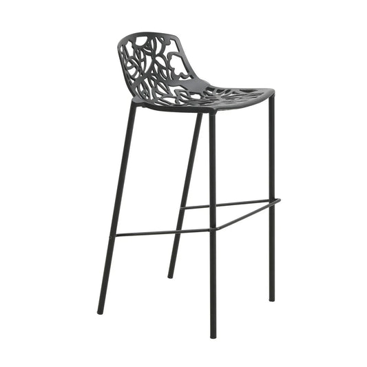 Devon Aluminum Indoor Outdoor Bar Stool with Powder Coated Frame and Footrest - Elax Furniture